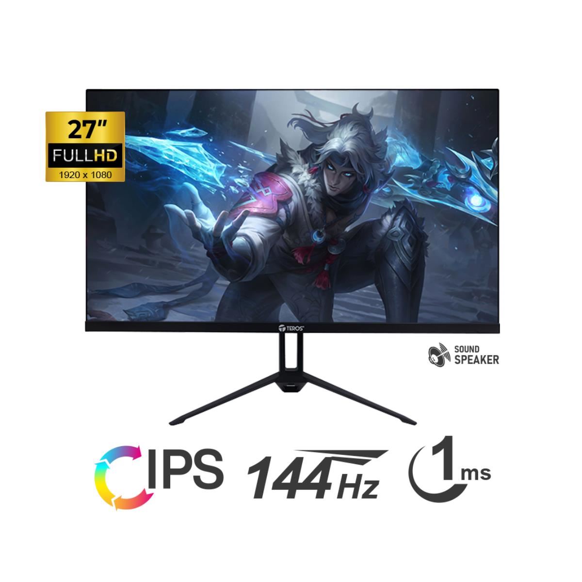 MONITOR PLANO TEROS TE-2714S 27" FHD IPS 144Hz 1ms HDMI DP, Speakers